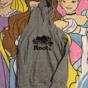Roots Grey Hoodie with Black Logo kids 9/10